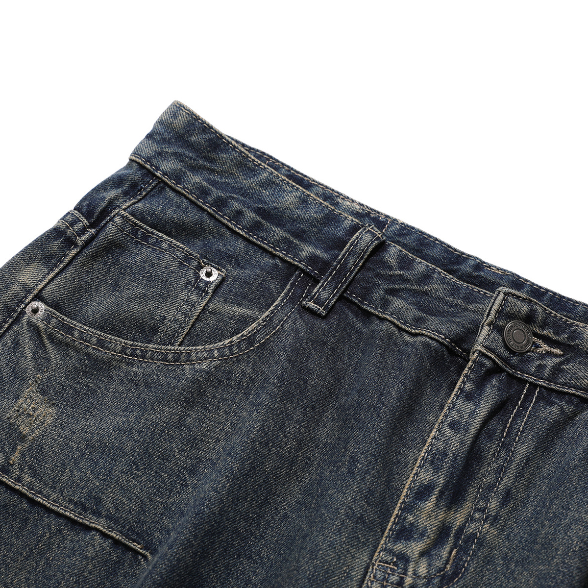 Heavyweight Multi-Pocket Washed Vintage Loose Jean