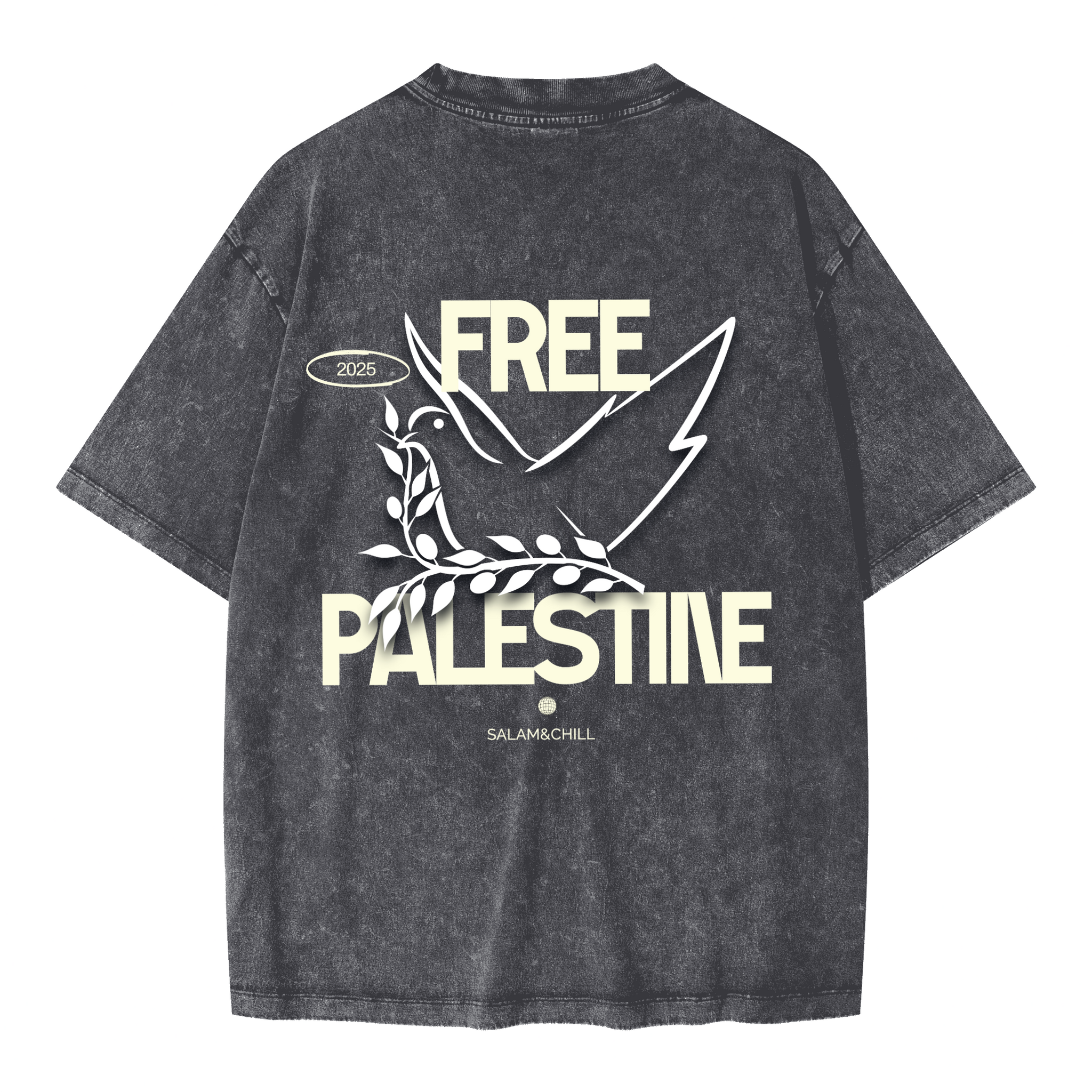 Free Palestine Oversized Snow Wash T-shirt