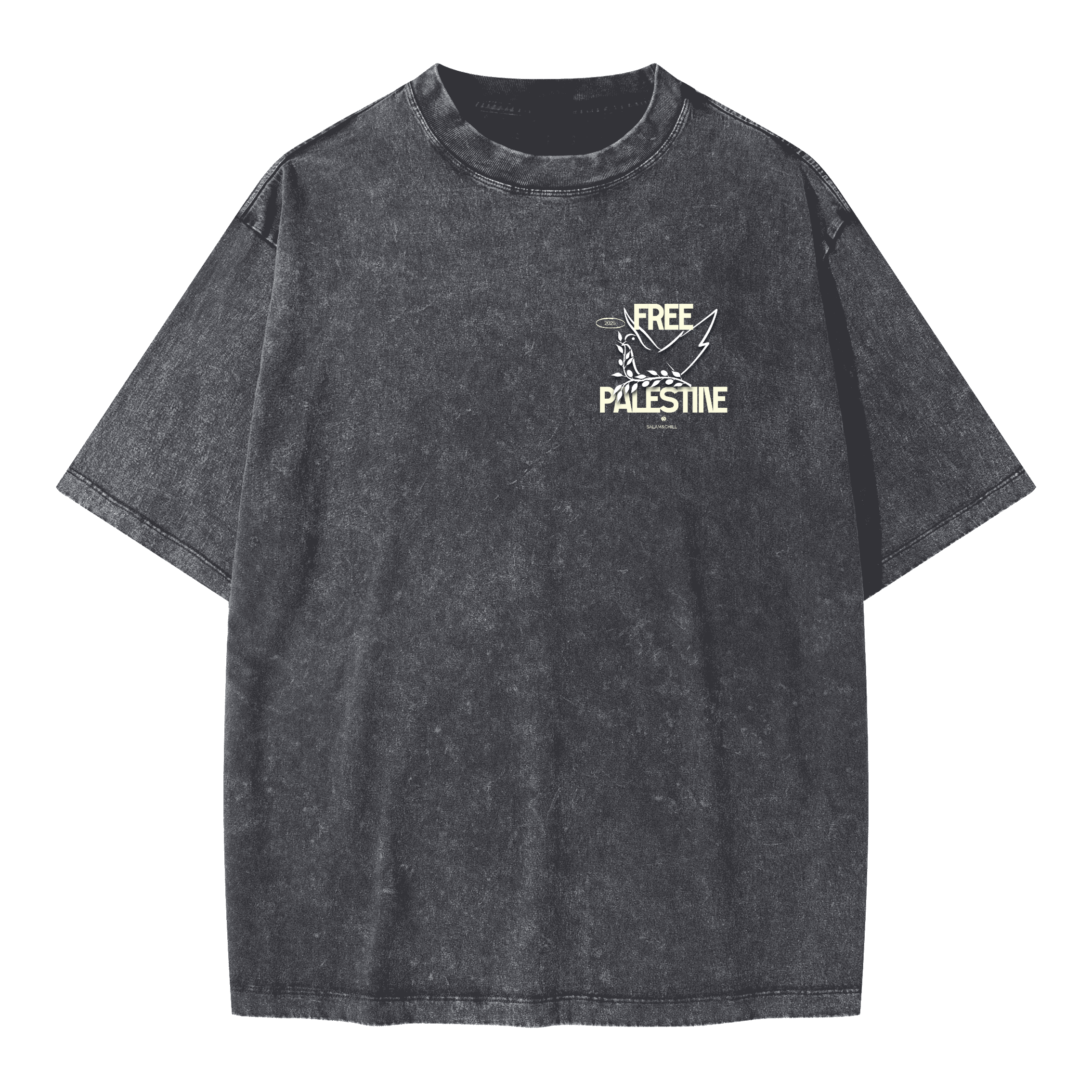 Free Palestine Oversized Snow Wash T-shirt