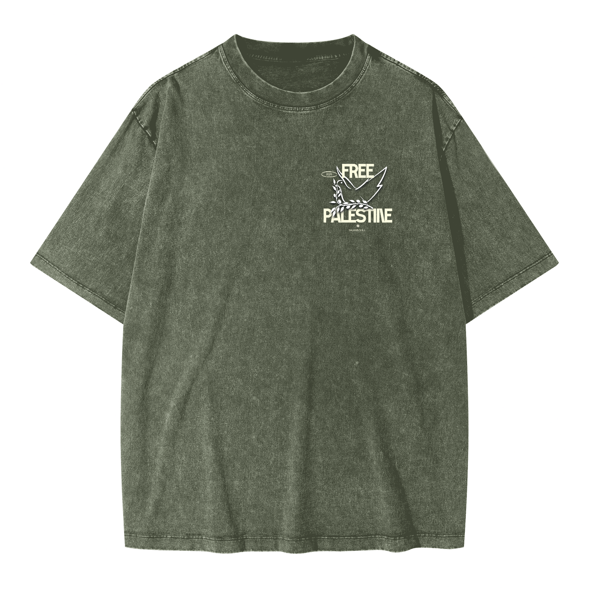 Free Palestine Oversized Snow Wash T-shirt