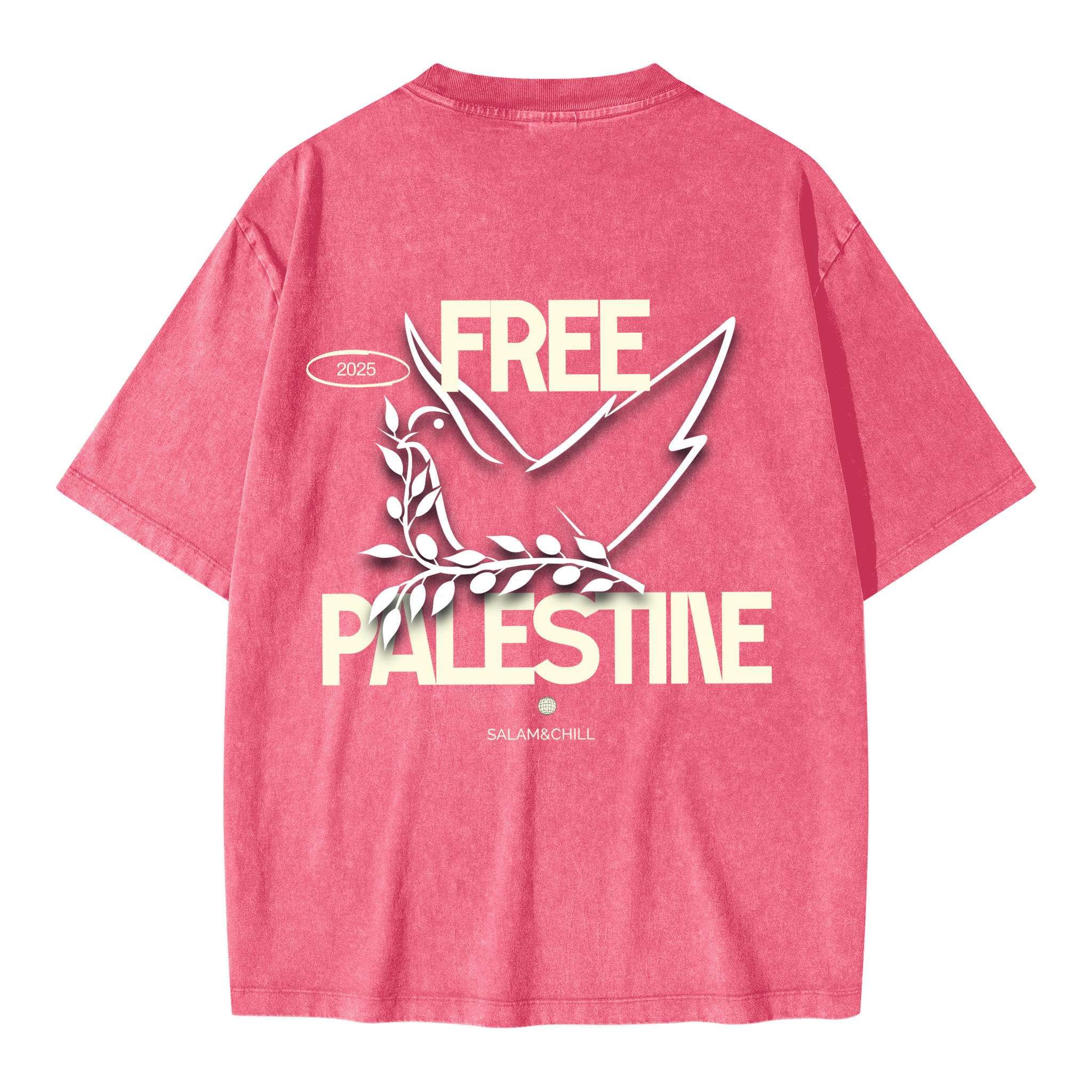 Free Palestine Oversized Snow Wash T-shirt